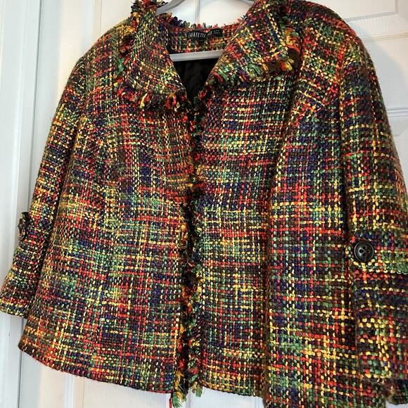 Lafayette 148 New York Wool Blend Multi Color Jacket Size 18w - Picture 4 of 7